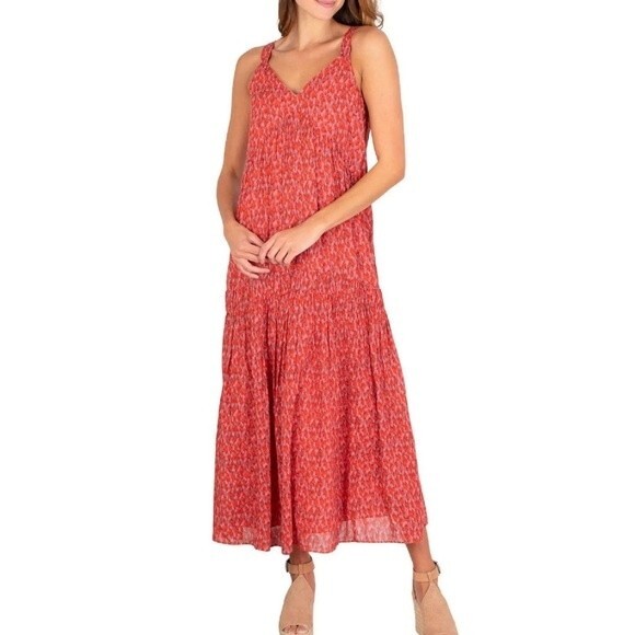 Joie Tiered Sleeveless Tea Rose 100% Cotton Maxi Dress Size XXL NWT‎ - Picture 1 of 15